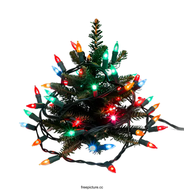 [Transparent Background PNG]Christmas Tree Lights on White Background