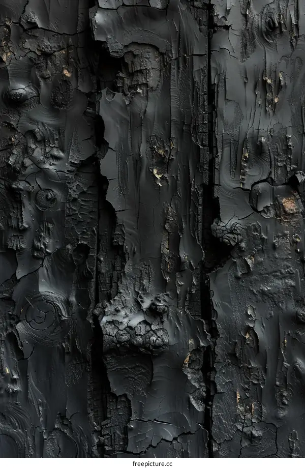 Black wooden texture with cracks