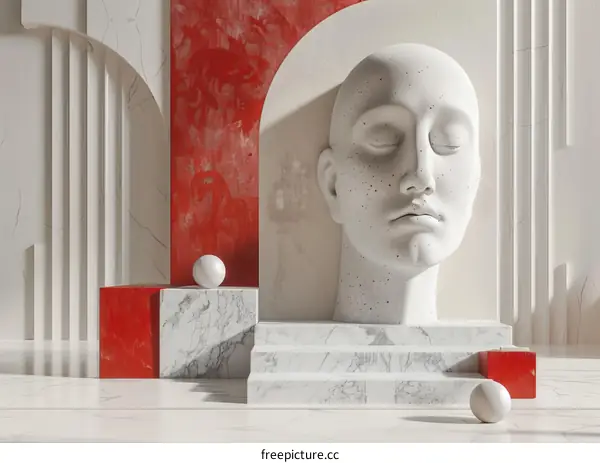 Abstract Artistic Head Sculpture Display