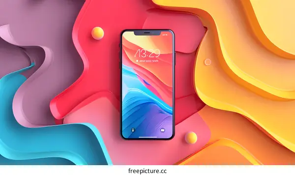Colorful Abstract Background With Smartphone