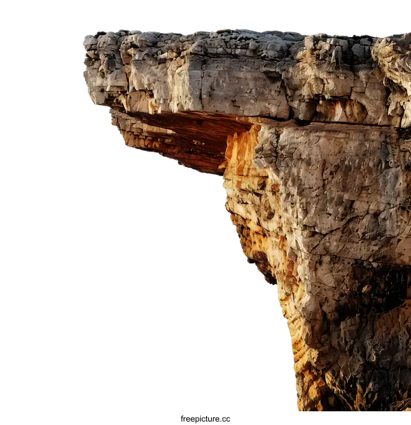 [Transparent Background PNG]Sea Cliff Overhang With White Background