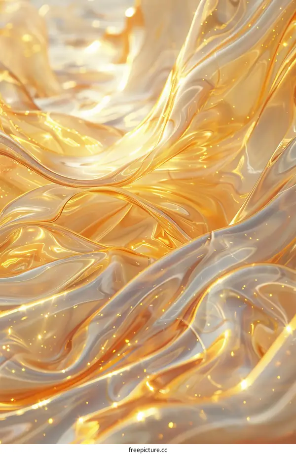 Abstract Golden Liquid Flowing Texture