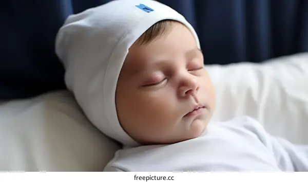 An adorable sleeping baby