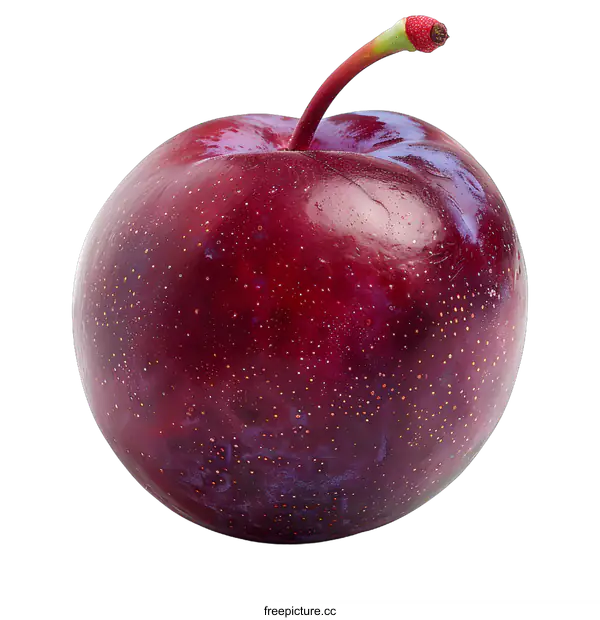 [Transparent Background PNG]Single purple plum on white background