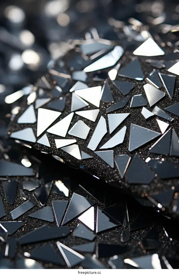 Black and silver geometric shapes