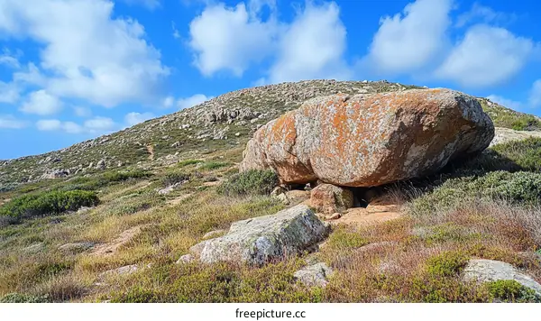Rocky Mountain Landscape Under a Blue Sky