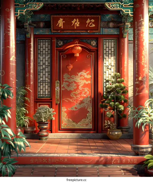 Chinese style house gate