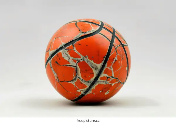 vintage basketball with cracked texture