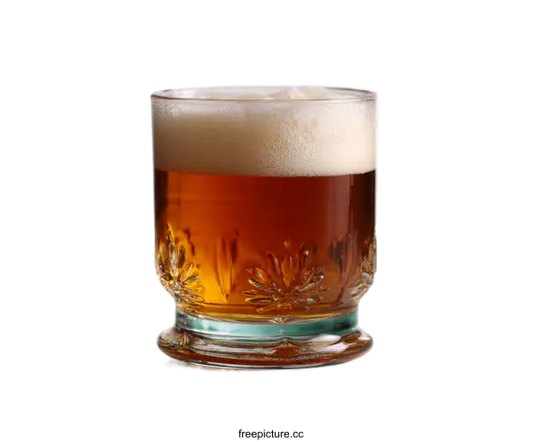 [Transparent Background PNG]Glass of Beer with Frothy Head