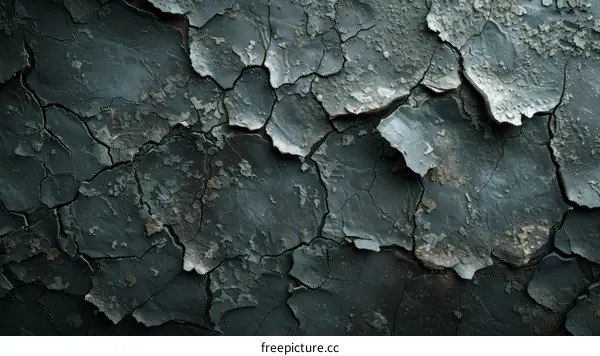 Cracked Weathered Dark Green Paint