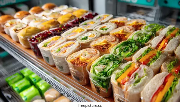 Assorted Sandwiches in Transparent Containers