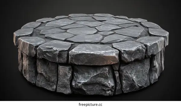 Ancient Stone Round Platform for Display