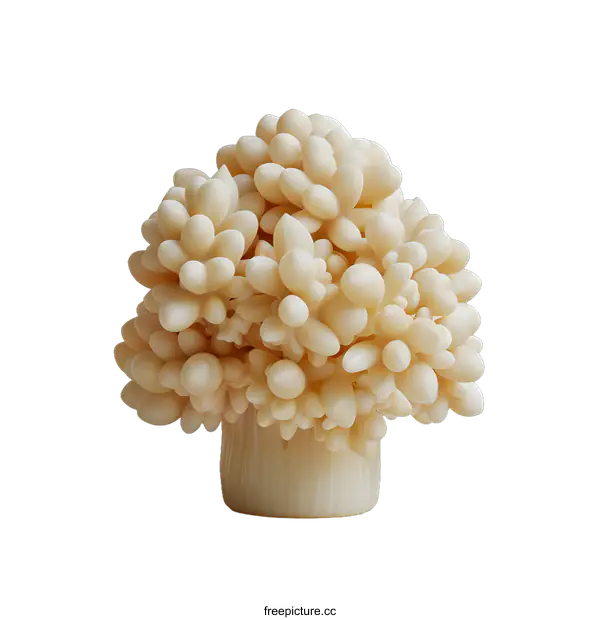 [Transparent Background PNG]Beige sculpture of a flower on a beige background