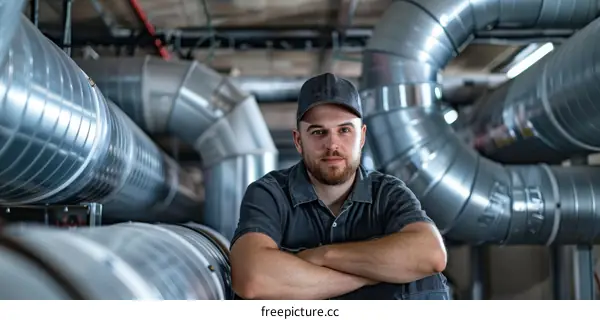 Portrait of a male worker in a factory