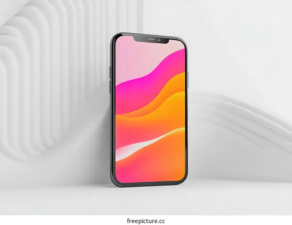 Black Smartphone with Abstract Background