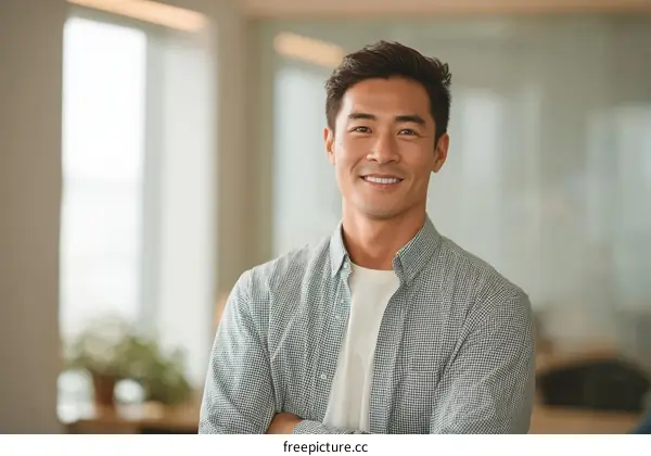 Portrait of a Confident Asian Man