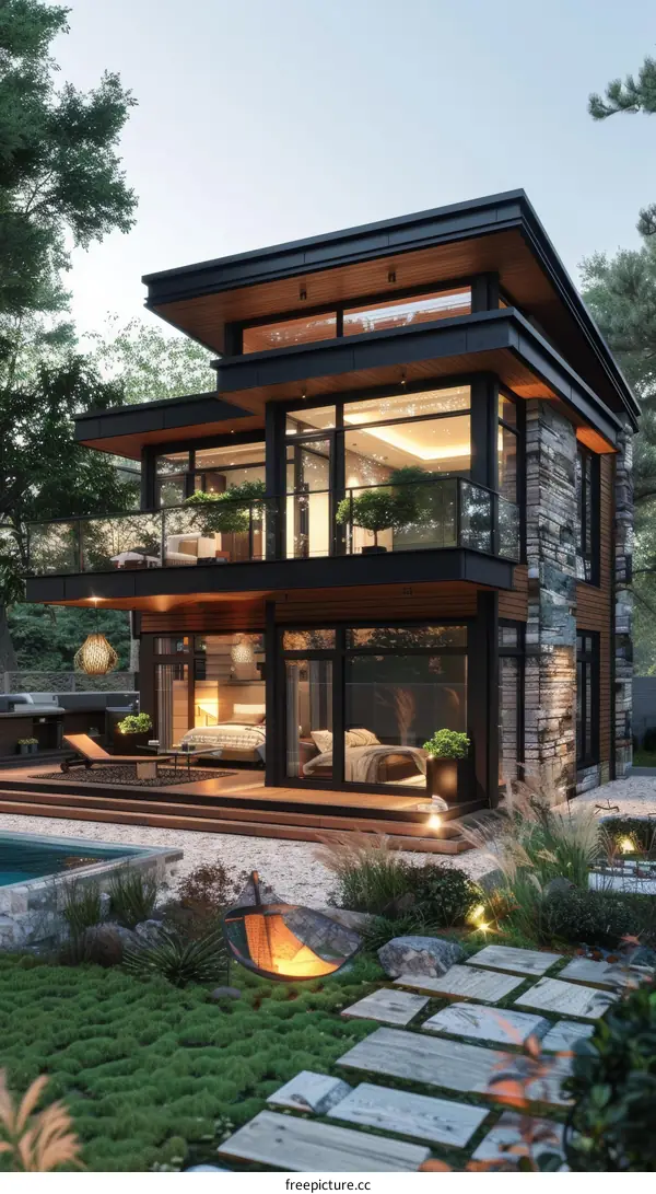 Modern Luxurious House Exterior Design with Garden