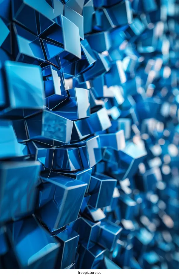 Blue 3D cubes background