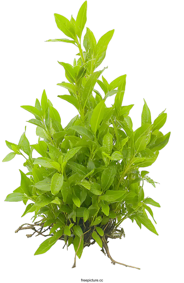 [Transparent Background PNG]Green Plant With Roots Isolated On White Background