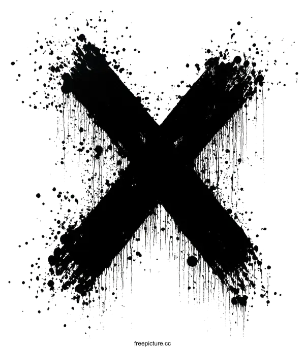 [Transparent Background PNG]Abstract Black X Design Artwork