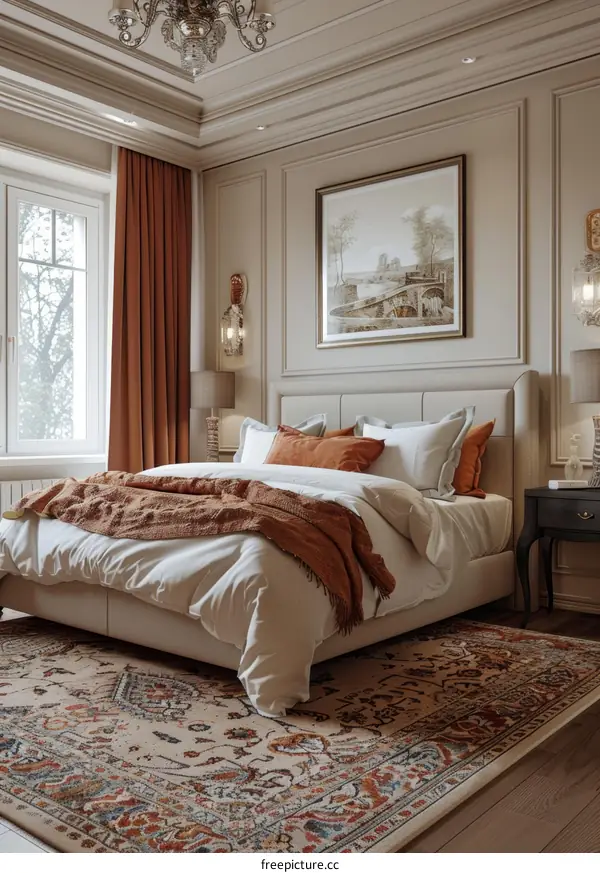 Elegant Bedroom Interior Design with Warm Tones