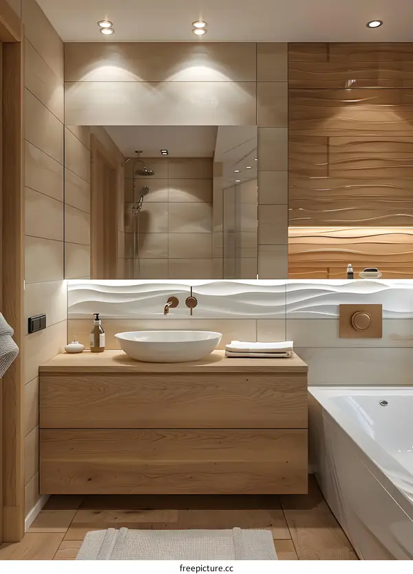 Bathroom With Oak Wood Elements