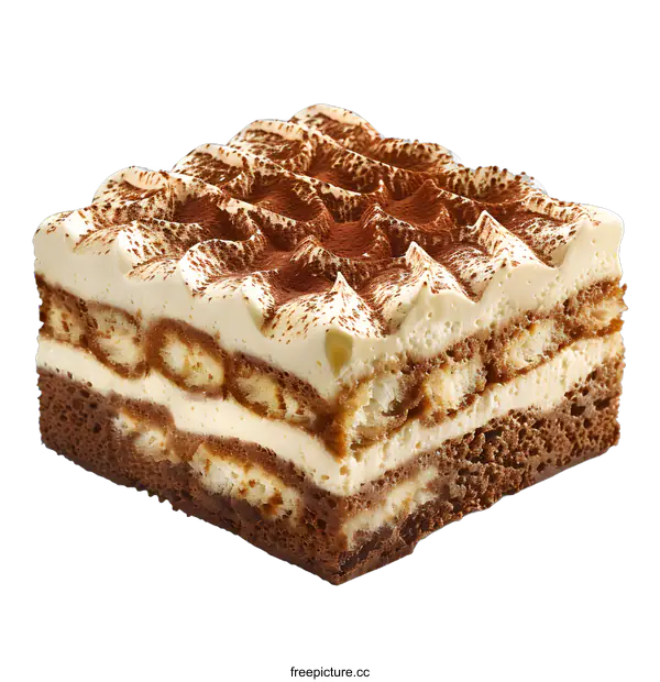 [Transparent Background PNG]Delicious Tiramisu Cake