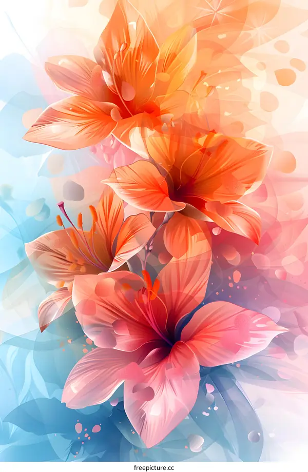 Orange and pink lilies