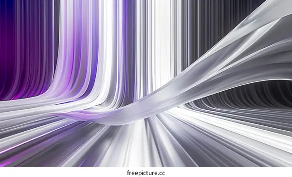 Wavy white and gray lines with purple light