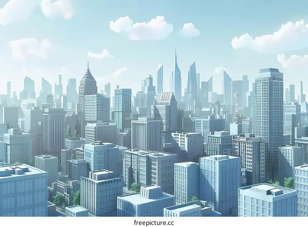 Towering Skyscrapers and a Bustling Metropolis