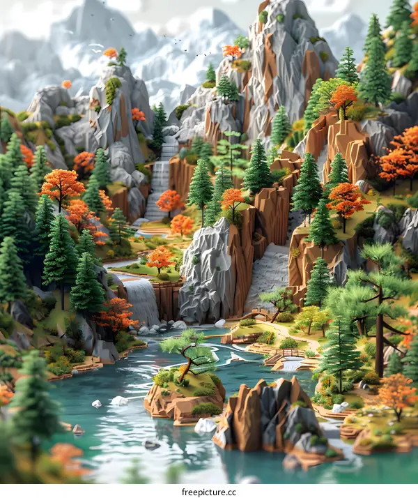 Waterfall Paradise in Autumn