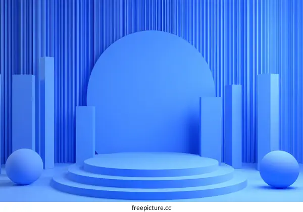 Abstract Blue Geometric Shape Product Display Background