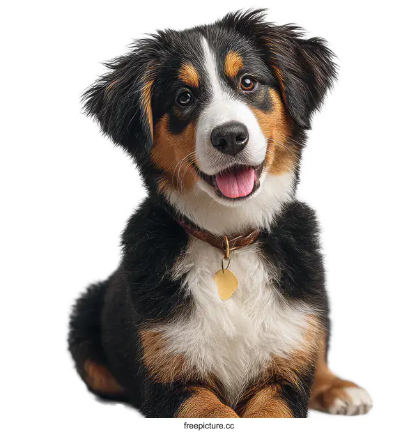 [Transparent Background PNG]Adorable Puppy Portrait on White Background