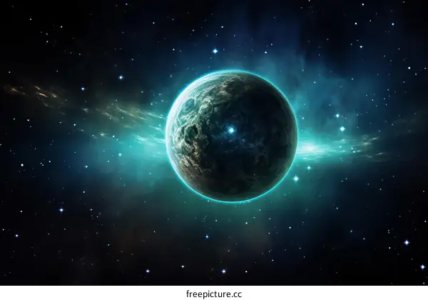 A Glowing Planet in Space