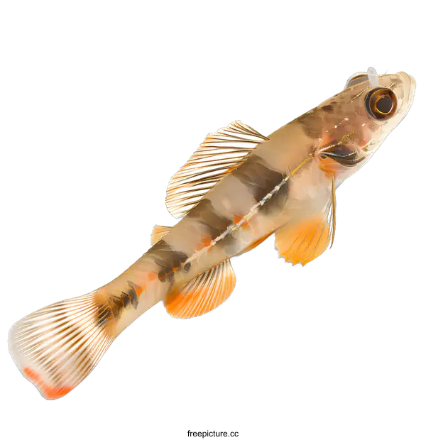 [Transparent Background PNG]Close Up of a Small Brown Fish on White Background
