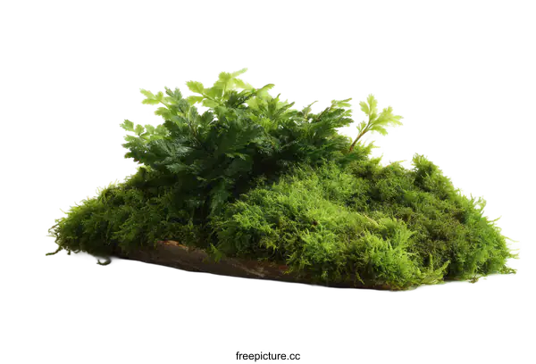 [Transparent Background PNG]Moss Terrarium Display on a Rock