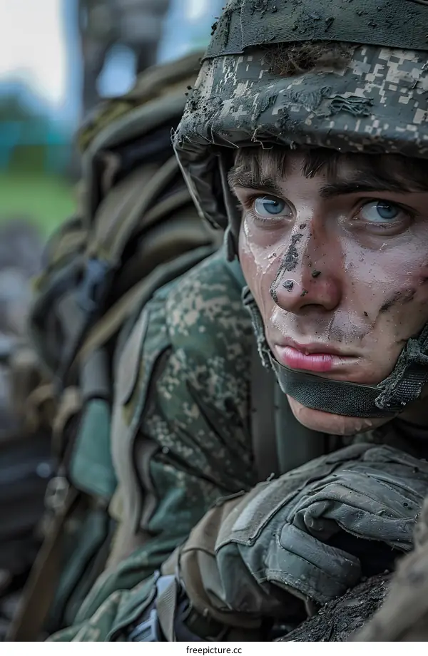 Portrait of a young soldier