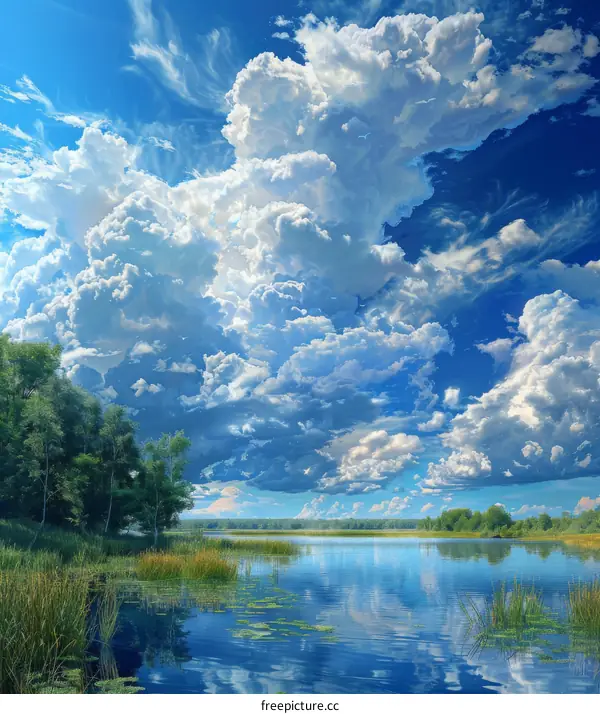 Tranquil Lake and Azure Sky