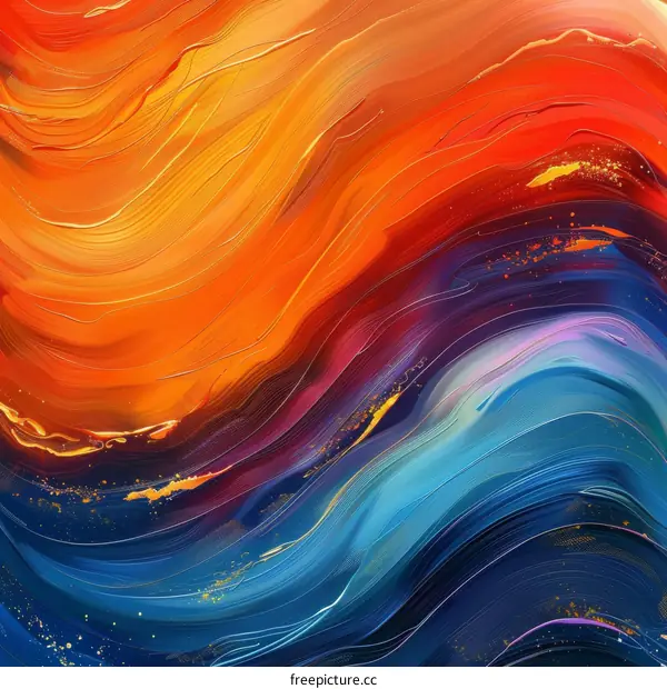Abstract Colorful Flowing Paint Strokes