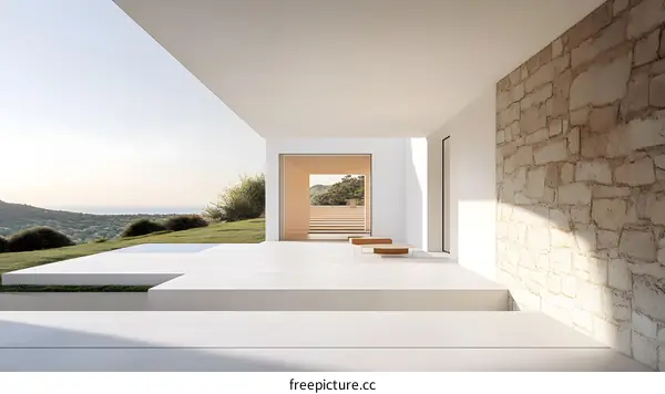 Modern Minimalist House with Sea View and Patio