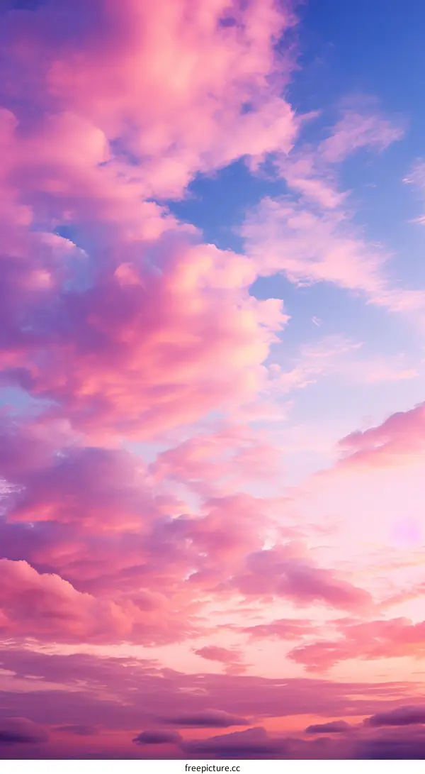 A Vivid Sunset Sky with Pink Clouds