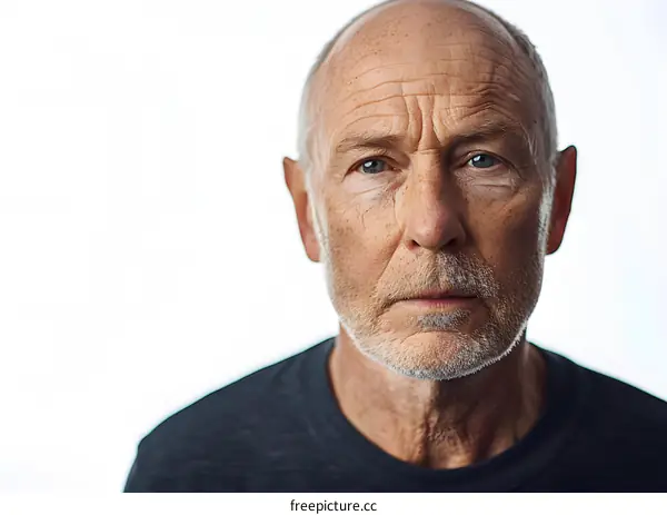 Close up Portrait of Senior Man with Grey Beard