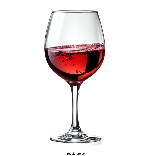 [Transparent Background PNG]Close-up of a Glass of Red Wine