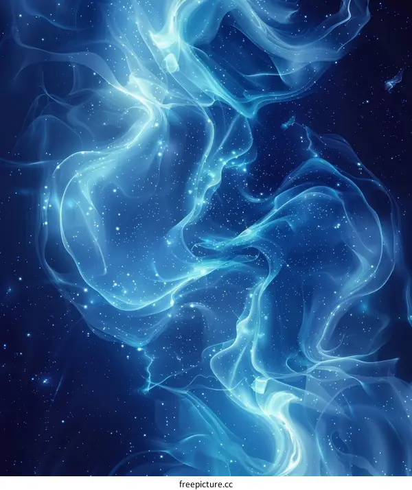 Mesmerizing Abstract Blue Smoke in Brushstrokes