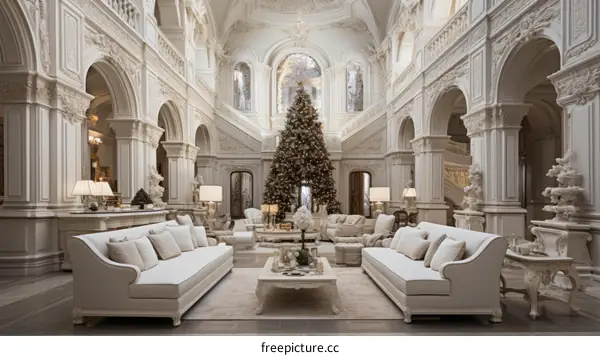 Grand Palace Ballroom with Christmas Tree Decor