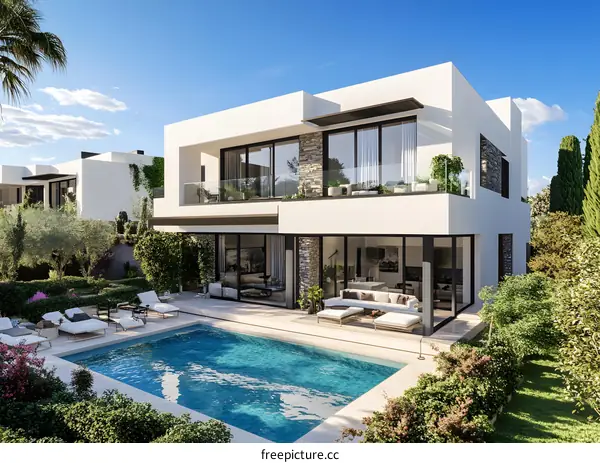 Modern Luxury Villa with Swimming Pool and Patio