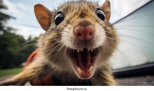 Screaming Chipmunk Close-up