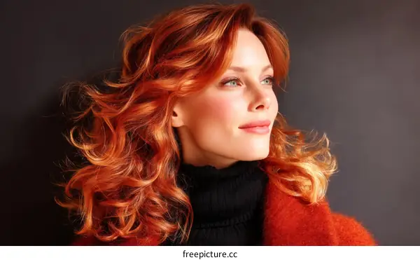 Beautiful Woman with Vibrant Red Hair