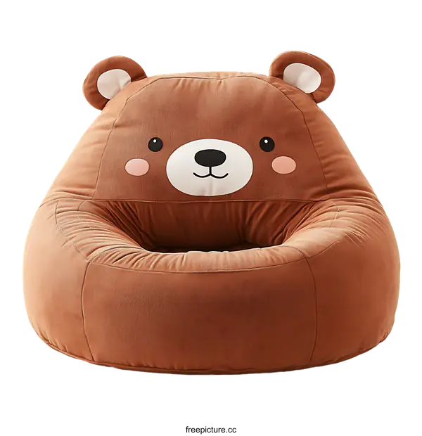 [Transparent Background PNG]Cute Cartoon Bear Bean Bag Chair for Kids