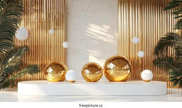 Golden Sphere Display Stage Design